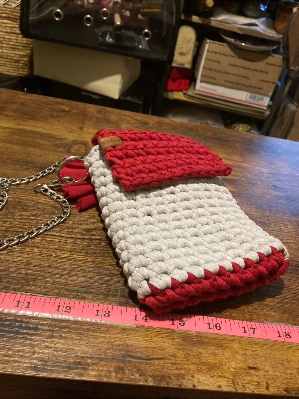 Handmade crocheted phone purse